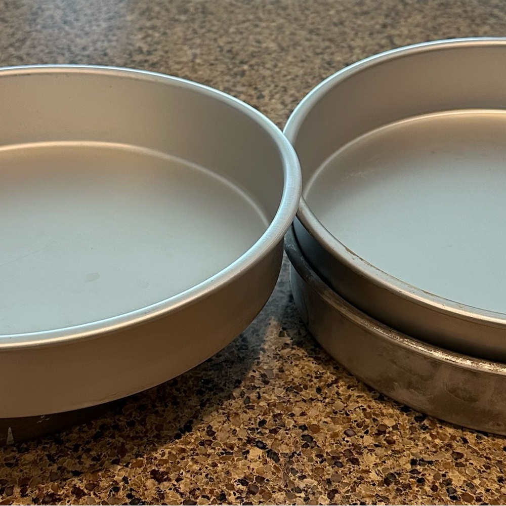 Round Silver Cake Pans Set of 4